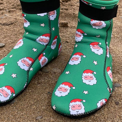 Limestone Neoprene Swimming Socks in Xmas Santa