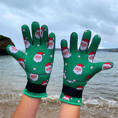 Limestone Neoprene Swimming Gloves Xmas Santa