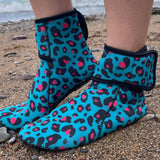 EasyOff™ Fleece Lined Swimming Socks in Leopard with Kevlar Soles