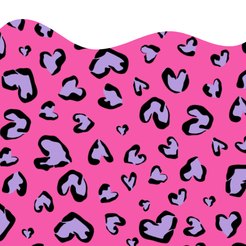 Pink background with purple and black heart pattern